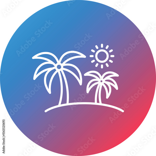 Island Line Gradient Circle Background Icon