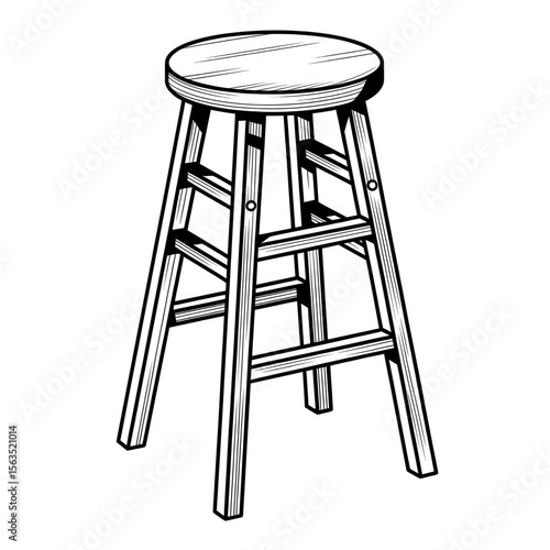 illustration of a stool coloring page 