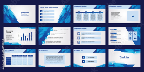 modern presentation template featuring a refreshing design that combines white and blue, suitable for company presentations, school projects, and product promotions