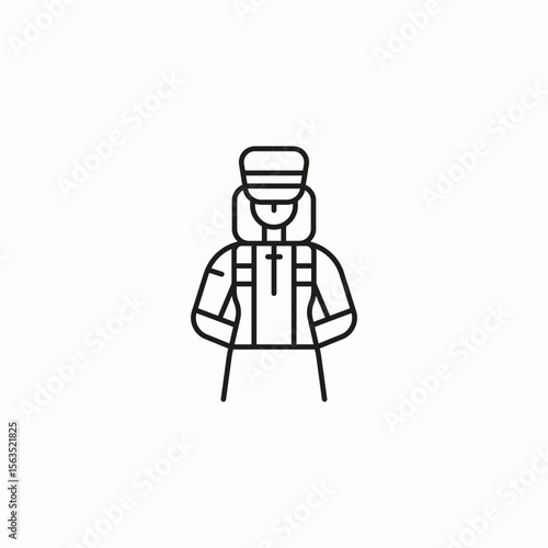 bellhop uniform figure icon sign vector