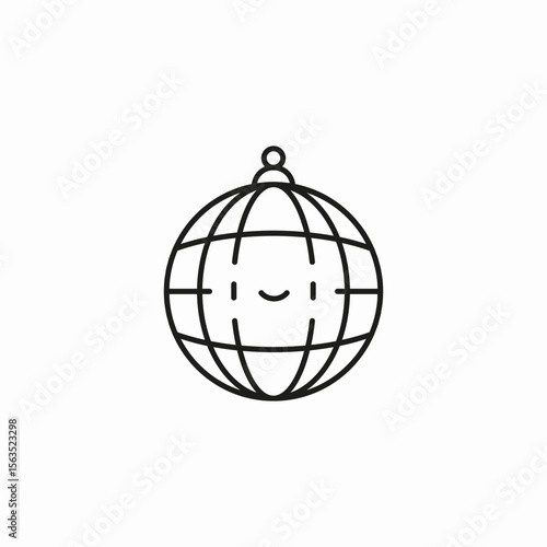 happy disco ball icon sign vector