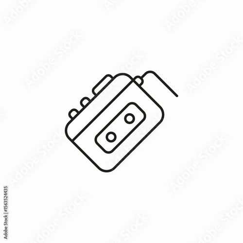 portable cassette player icon sign vector
