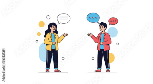 Engaging in meaningful dialogue two people actively discussing ideas and sharing thoughts