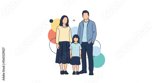 Joyful family moments together animated celebration abstract circles design elements