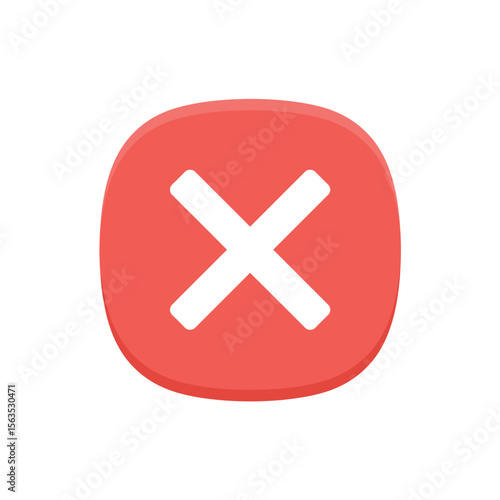 red cross button, reject or disapprove sign