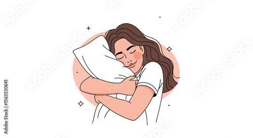 Enjoying peaceful rest embracing a comfortable pillow for deep sleep and relaxation