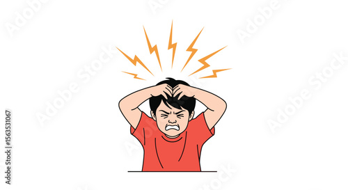 Young child experiencing intense frustration and distress due to overwhelming challenges or difficulties