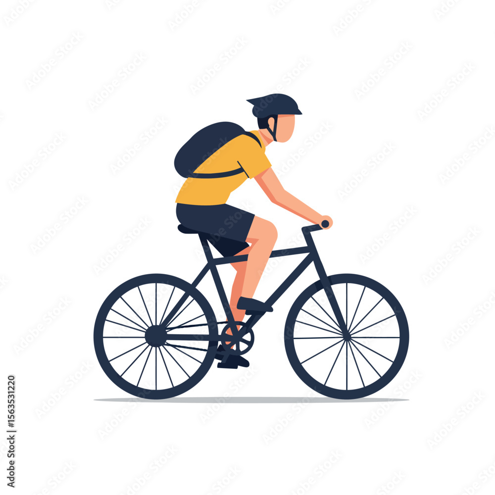 Obraz premium cyclist on a white background