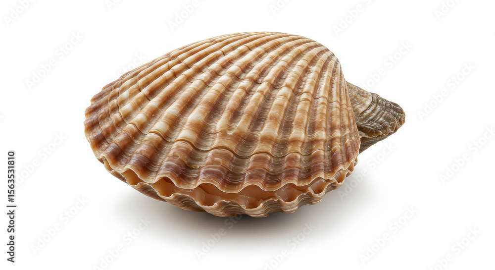 Closeup clam shell against white background Closeup clam shell against white background
