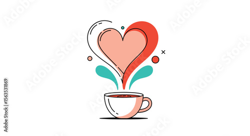 Heartwarming cup of coffee brewed with love and affection creating a cozy and joyful experience
