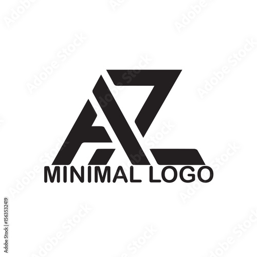 Minimalist Letter AZ Logo Design – Modern Geometric Monogram