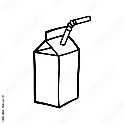 Vector art of a juice box with a straw vector illustration