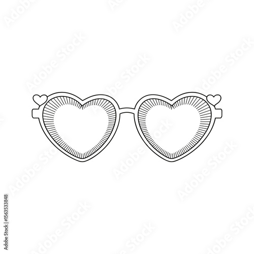 Vector art of heartshaped sunglasses vector illustration