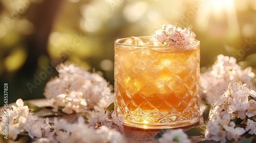 Honey myrtle cordial flowers soft warm light to highlight delicate nature of flowers and cordials color 50mm lens woodland garden setting