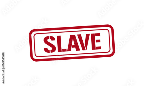 SLAVE red stamp text vector, rubber stamp