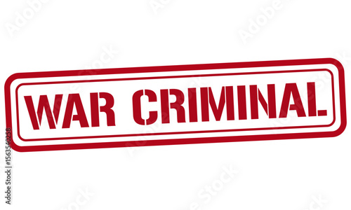 WAR CRIMINAL red stamp text vector, rubber stamp