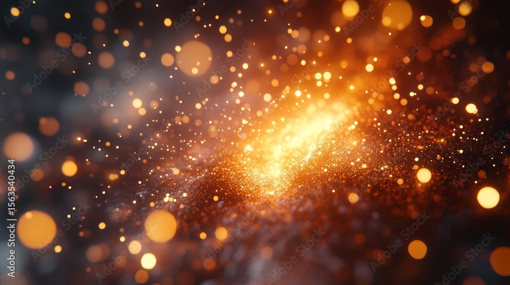 Obraz premium Golden Glow With Sparkling Particles Creating a Bright and Magical Abstract Background Evoking Warm Festive Atmosphere