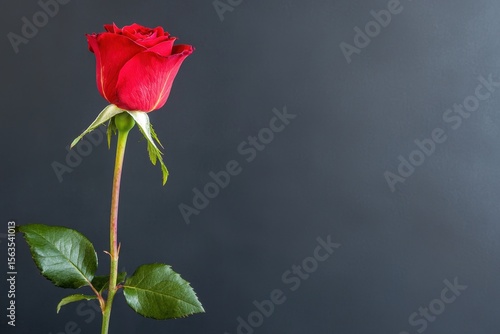 Wallpaper Mural Elegant Red Rose on a Dark Background Perfect for Celebrations, Gifts, and Floral Arrangements in Artistic and Romantic Settings Torontodigital.ca