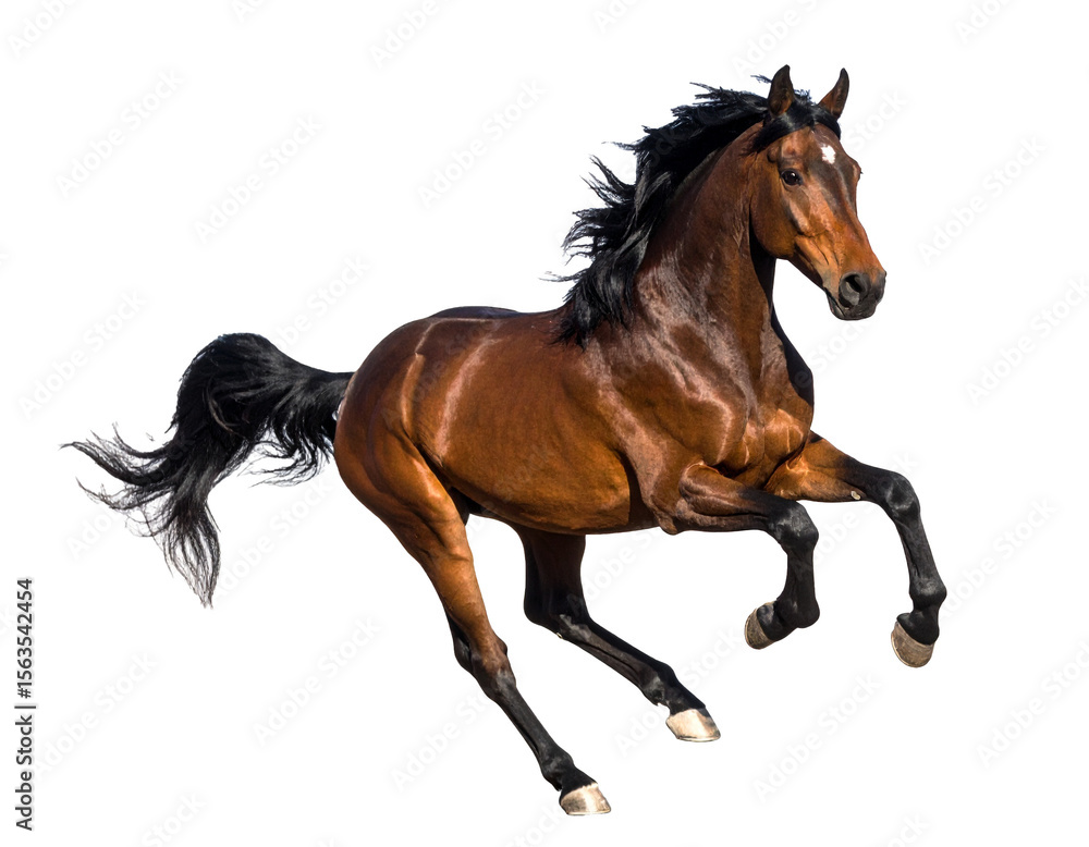 Obraz premium High-speed cheetah mid-run with legs stretched out. Isolated PNG