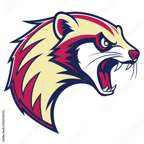 Angry weasel head graphic design