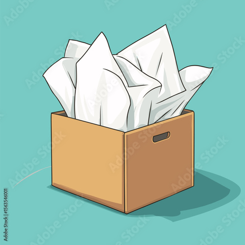 vector box with napkins on uniform background .Generative AI