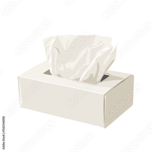 vector box with napkins on uniform background .Generative AI