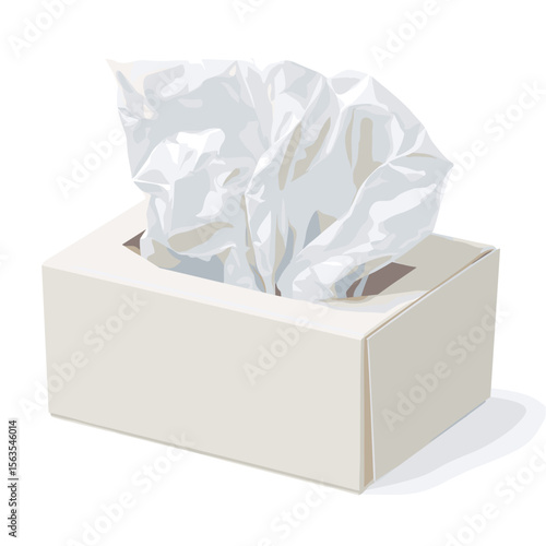 vector box with napkins on uniform background .Generative AI