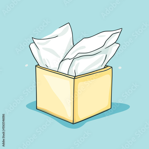 vector box with napkins on uniform background .Generative AI