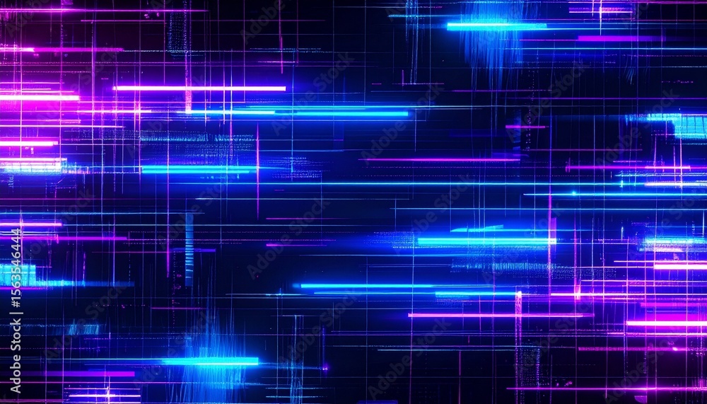 Obraz premium Neon Grid Light Lines