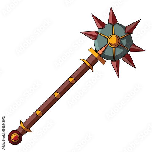 flail weapon isolated on white background