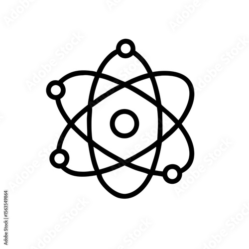 Simple atom structure illustration.  Atomic model graphic design for science education.  This atom image is perfect for scientific presentations, textbooks, and educational websites.