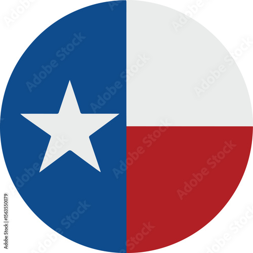 texas flag round isolated background