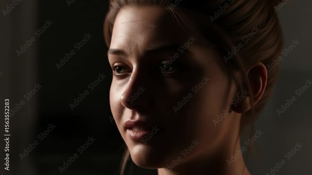 Close up sequence of a young woman drinking a glass of water indoors with calm natural lighting Close up sequence of a young woman drinking a glass of water indoors with calm natural lighting