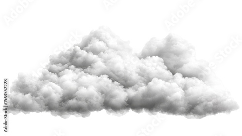 Puffy gray clouds drift softly across a clear blue sky, suggesting the arrival of gentle rain in the peaceful afternoon atmosphere on transparent background