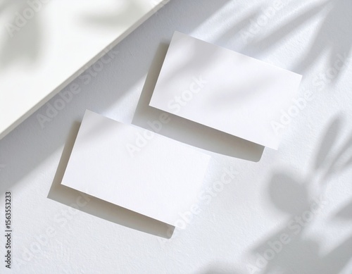 business branding cards template mockup with shadows. white business card mockup