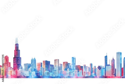 Fototapeta Naklejka Na Ścianę i Meble -  Colorful city skyline view