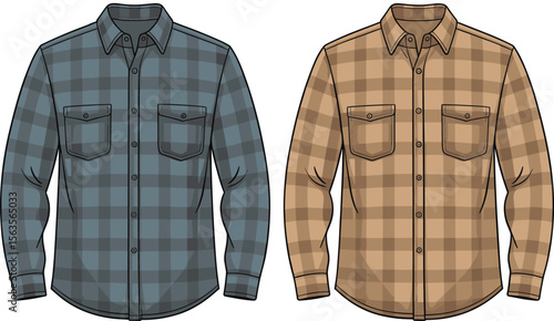 Black and gray leather jackets isolated on white background for fashion clothing and apparel design display flat vector illustration