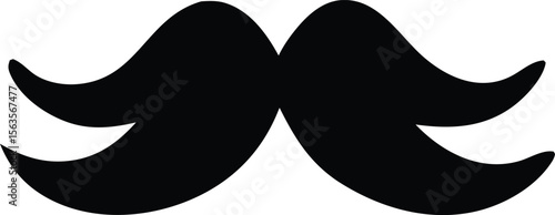 Iconic black handlebar mustache silhouette with elegant curves and a classic style