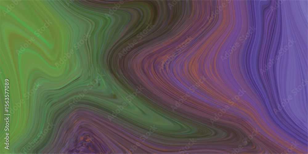 Fototapeta premium Abstract fluid paint swirl background in green purple and brown tones suitable for modern design and creative projects