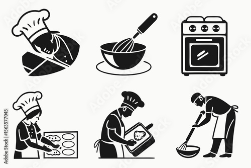 cleaning icons set