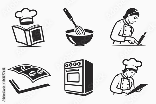set of cartoon chef