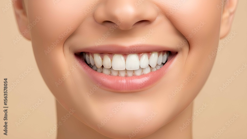 Obraz premium Before and after cosmetic teeth whitening. Split face comparison showing dental transformation and brighter smile.