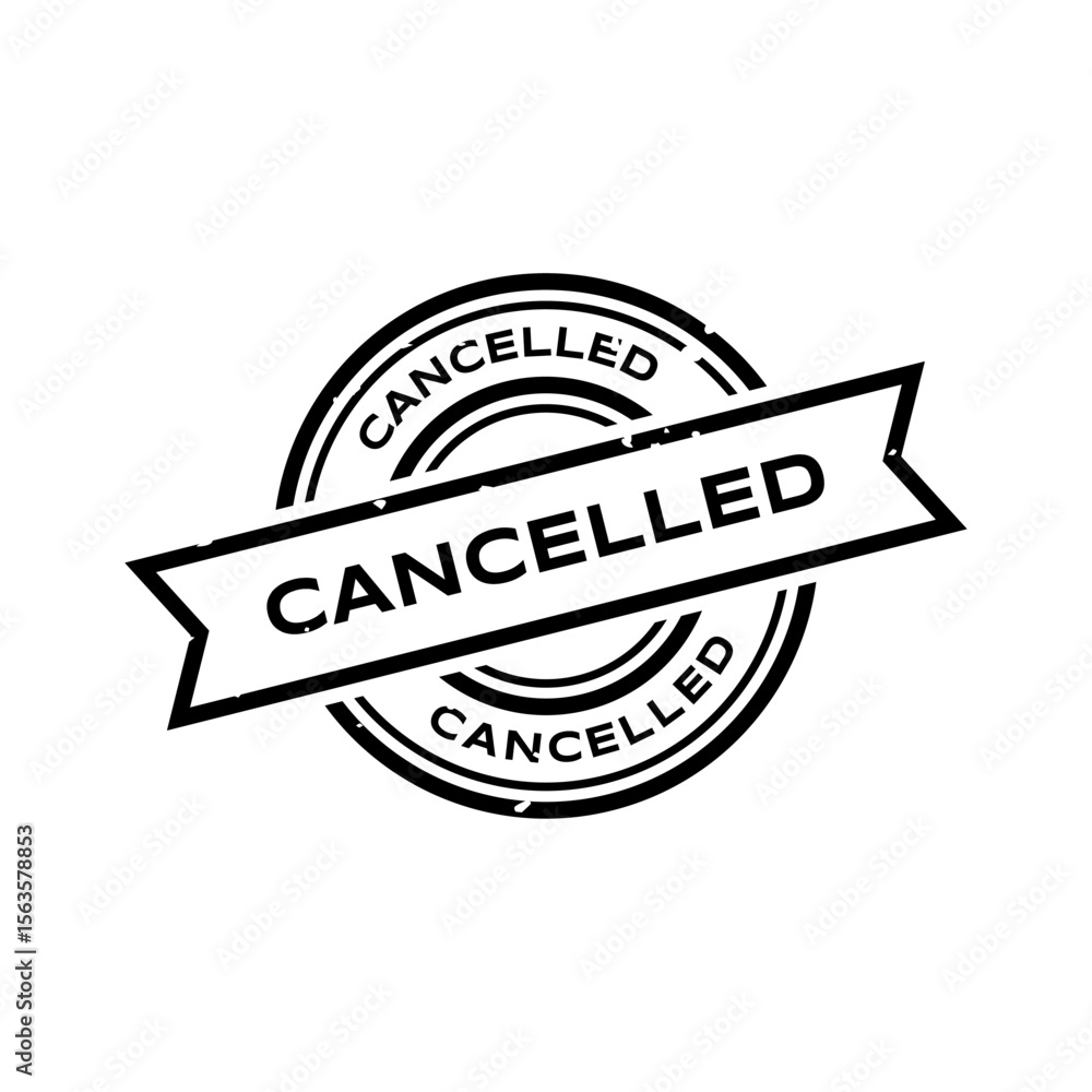 Obraz premium Minimal cancelled stamp vector icon in monochrome style