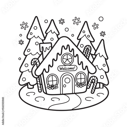 cute candle with holly bold & easy cute christmas coloring page,  Whimsical Gingerbread House Coloring Pages for Kids & Adults, Christmas Coloring Pages, bold & easy cozy winter coloring book pages, 