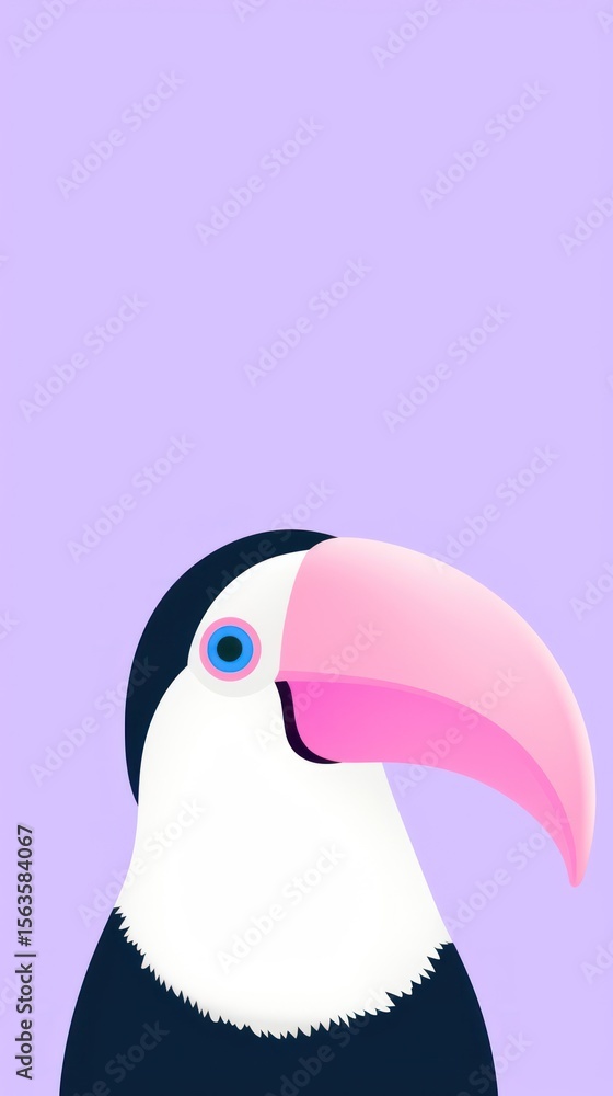 Naklejka premium Toucan selfie cute wallpaper animal cartoon bird.