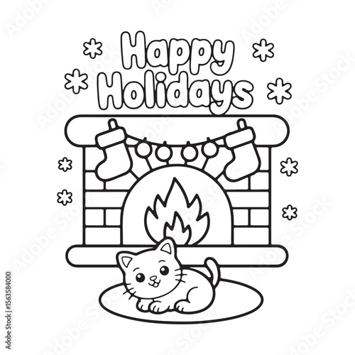 cute candle with holly bold & easy cute christmas coloring page,  Whimsical Gingerbread House Coloring Pages for Kids & Adults, Christmas Coloring Pages, bold & easy cozy winter coloring book pages, 
