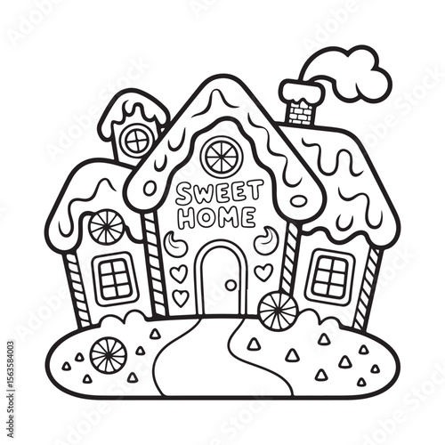 cute candle with holly bold & easy cute christmas coloring page,  Whimsical Gingerbread House Coloring Pages for Kids & Adults, Christmas Coloring Pages, bold & easy cozy winter coloring book pages, 