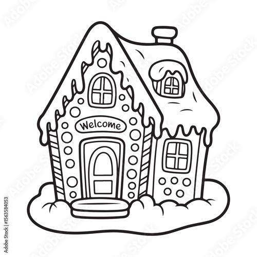 cute candle with holly bold & easy cute christmas coloring page,  Whimsical Gingerbread House Coloring Pages for Kids & Adults, Christmas Coloring Pages, bold & easy cozy winter coloring book pages, 