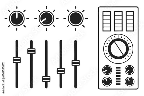 audio-mixing-tools---black-icons-