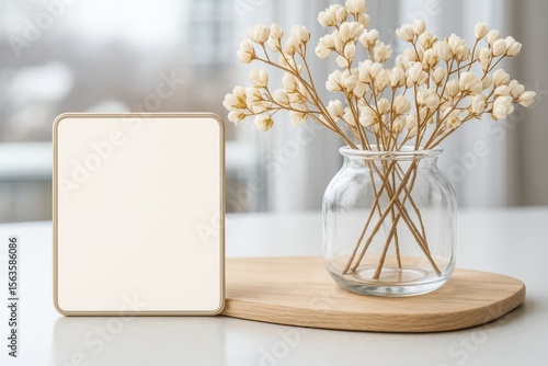 Wallpaper Mural White square with a black border sits on a wooden board Torontodigital.ca